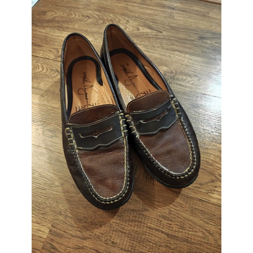 Martin Dingman Mens Shoes 10.5M Brown Penny Loafers Vibram Sole Drivers